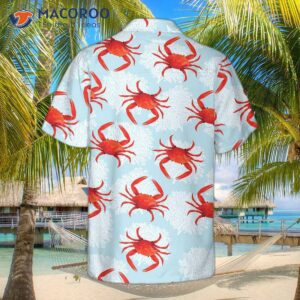 crab on light blue hawaiian shirt unique print shirt for adults 1