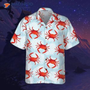 crab on light blue hawaiian shirt unique print shirt for adults 2