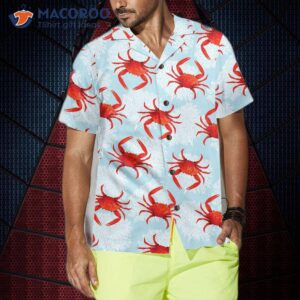 crab on light blue hawaiian shirt unique print shirt for adults 3