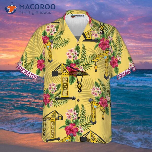 Crane Operator Wearing A Hawaiian Shirt