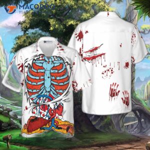 creepy ripped open rib cage organs hawaiian shirt 0