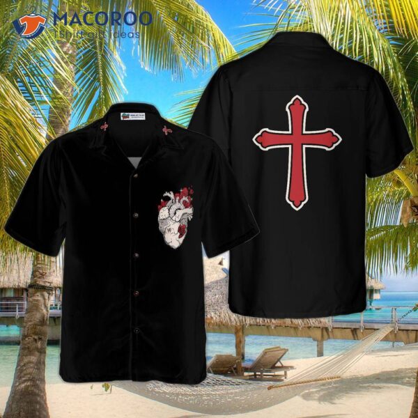 Crossed With A Styled Heart Gothic Hawaiian Shirt