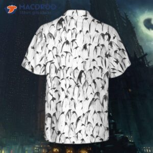 crowded penguin seamless pattern hawaiian shirt cool shirt for themed gift idea 1