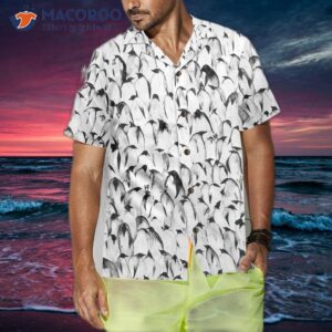 crowded penguin seamless pattern hawaiian shirt cool shirt for themed gift idea 3