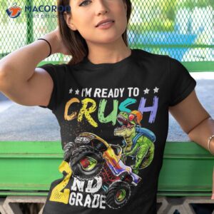 crush 2nd grade dinosaur monster truck back to school boys shirt tshirt 1
