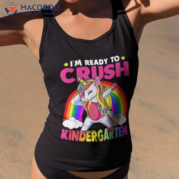 Crush Kindergarten Dabbing Unicorn Back To School Girls Gift Shirt