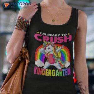 crush kindergarten dabbing unicorn back to school girls gift shirt tank top 4