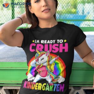 crush kindergarten dabbing unicorn back to school girls gift shirt tshirt 1