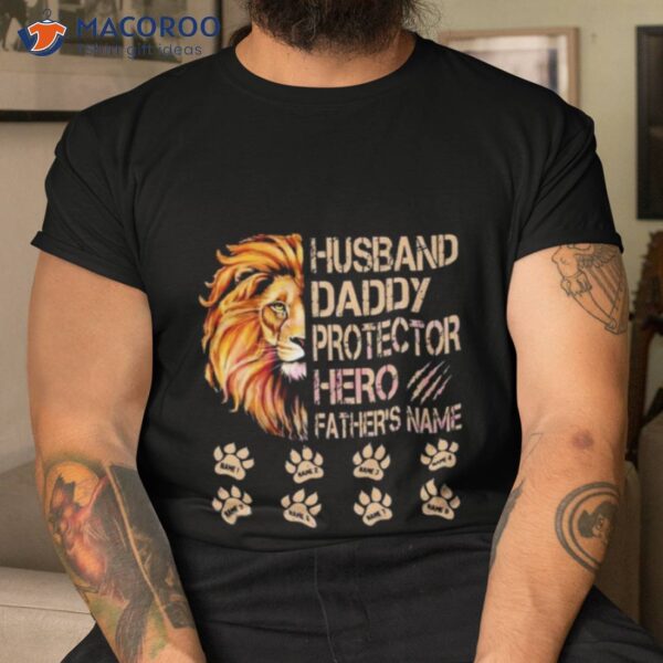 Custom Husband Daddy Protector Hero Happy Fathers Day Shirt