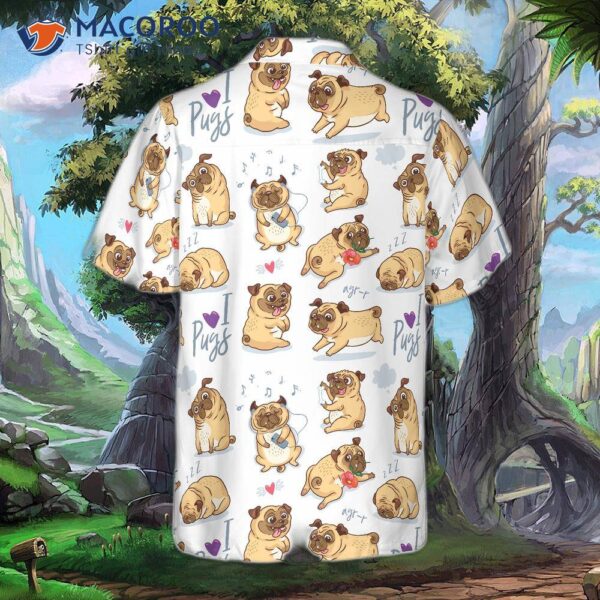 “cute And Funny Pug Shirt For ‘s Hawaiian Shirt”