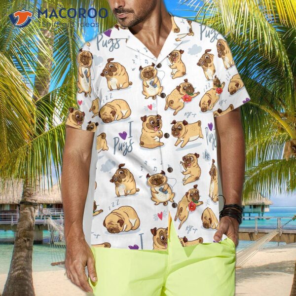 “cute And Funny Pug Shirt For ‘s Hawaiian Shirt”