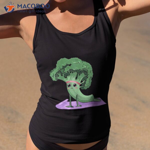 Cute Broccoli Yoga Pose Funny Yogi Lover Shirt