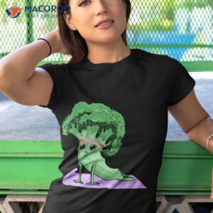 cute broccoli yoga pose funny yogi lover shirt tshirt 1