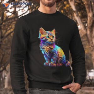 cute cat for kitten lovers colorful art kitty adoption shirt sweatshirt