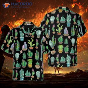 cute colorful hawaiian cactus shirt 0
