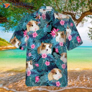 cute guinea pig tropical pattern hawaiian shirt 2