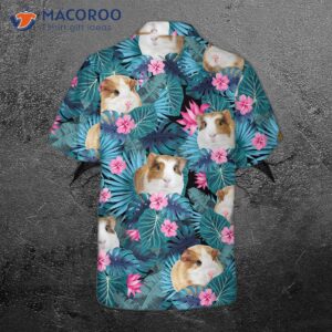 cute guinea pig tropical pattern hawaiian shirt 3