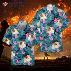 cute guinea pig tropical pattern hawaiian shirt 4