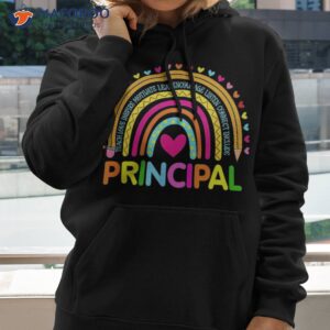 Cute Hearts Rainbow Funny Back To School Inspire Principal Shirt