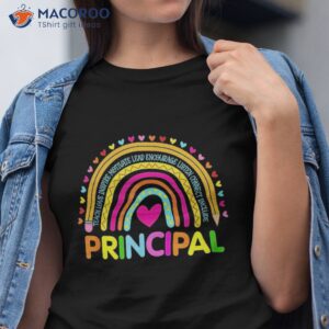 Cute Hearts Rainbow Funny Back To School Inspire Principal Shirt