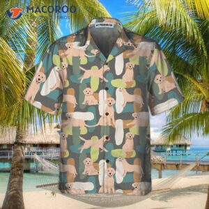 cute labrador seamless pattern dog hawaiian shirt funny gift for retriever lover 2