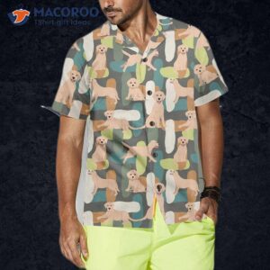 cute labrador seamless pattern dog hawaiian shirt funny gift for retriever lover 3