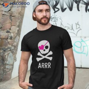 Cute Pirate Skull For Girls Pink Heart And Crossbones Shirt