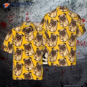 cute pug seamless pattern shirt for s hawaiian 0