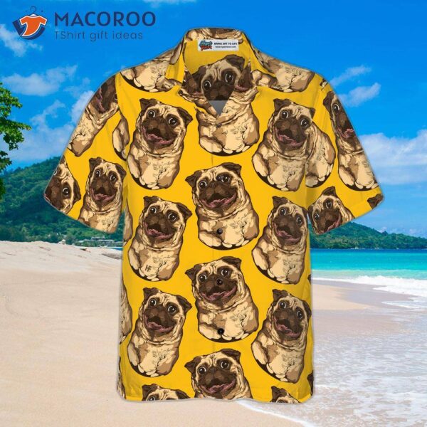 Cute Pug Seamless Pattern Shirt For ‘s Hawaiian