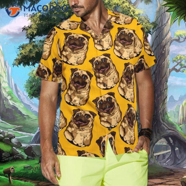 Cute Pug Seamless Pattern Shirt For ‘s Hawaiian