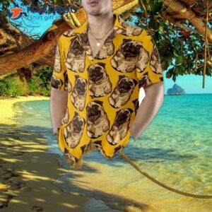 cute pug seamless pattern shirt for s hawaiian 4