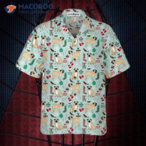 cute pug xmas holiday hawaiian shirt funny christmas dog shirt 2