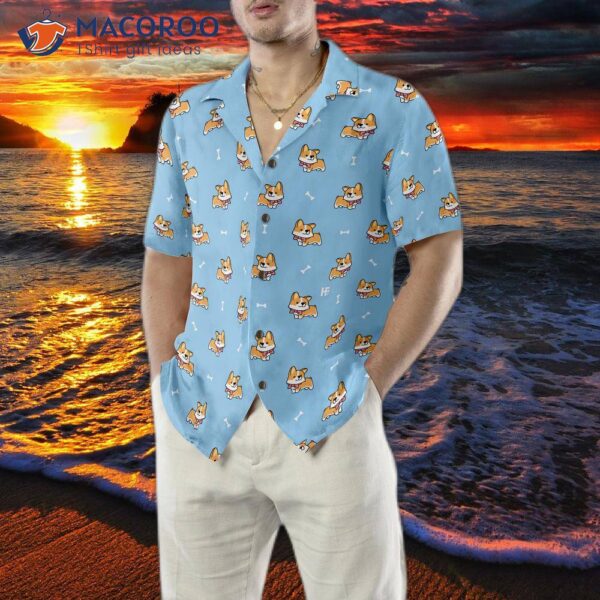 “cute Puppy Corgi Hawaiian Shirt”