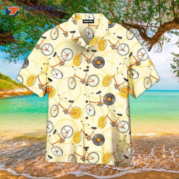 Cute Retro Bicycles With Oranges, Hawaiian Shirts