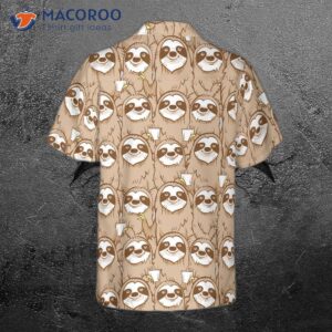 cute sloth seamless pattern shirt for s hawaiian 1