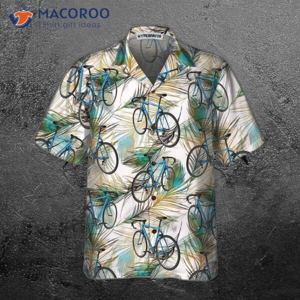 Cycling Feather Hawaiian Shirt, Tropical Bicycle Shirt For And – Best Gift Bikers
