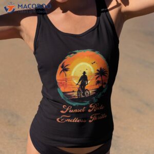cycling into sunset retro bicycle dream shirt tank top 2