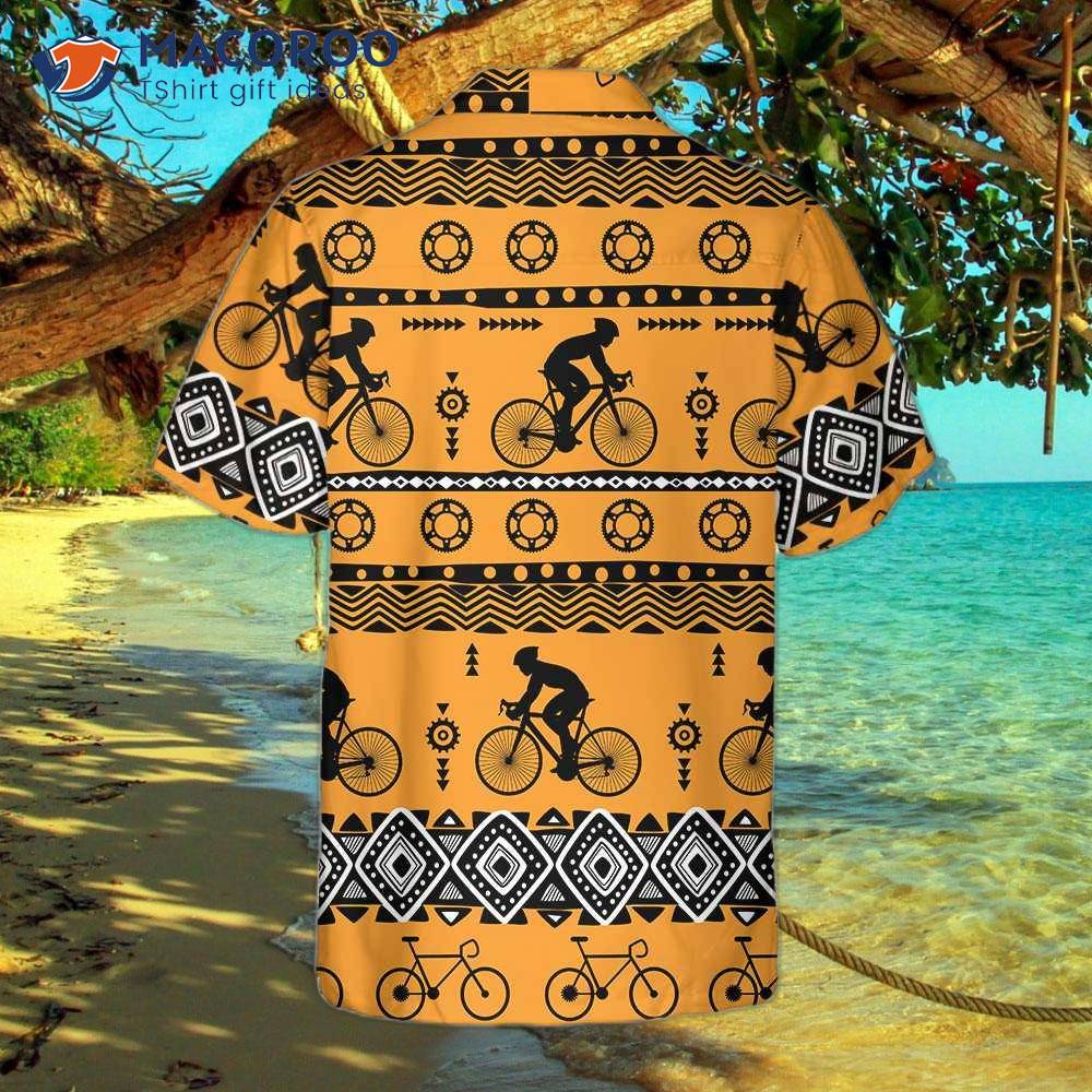 Cycling Tribal Pattern Hawaiian Shirt For Men & Women, Vintage Bicycle Shirt,  Best Gift For Bikers - Trendy Aloha
