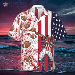 dabbing football american flag tropical hawaiian shirt 2