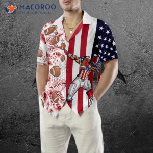 dabbing football american flag tropical hawaiian shirt 5