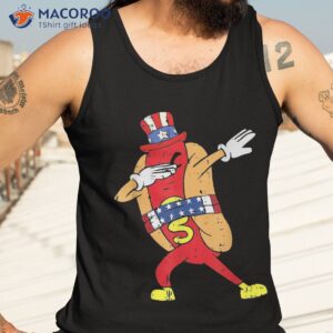 dabbing hot dog 4th of july funny patriotic american wieners shirt tank top 3