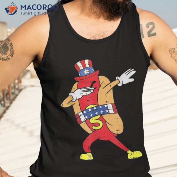 Dabbing Hot-dog 4th Of July Funny Patriotic American Wieners Shirt