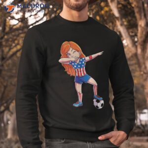 dabbing soccer girl usa t shirt 4th of july american flag us sweatshirt