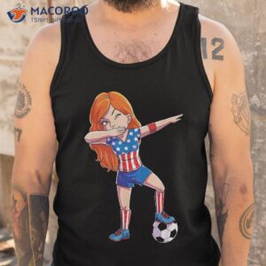 dabbing soccer girl usa t shirt 4th of july american flag us tank top