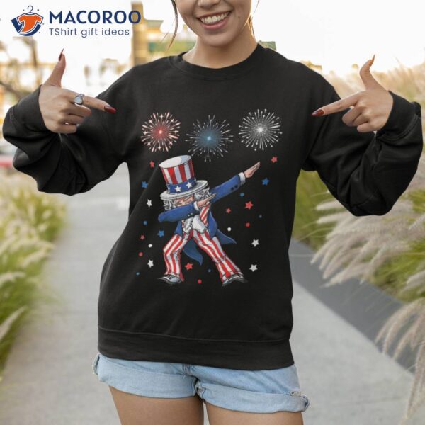 Dabbing Uncle Sam Fireworks 4th Of July Funny Dab Dance Shirt