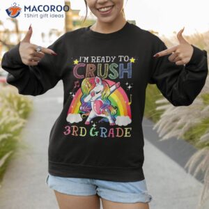 dabbing unicorn i m ready to crush 3rd grade back school shirt sweatshirt 1