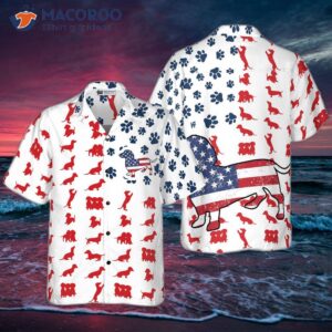 Dachshund American Flag Hawaiian-style Shirt