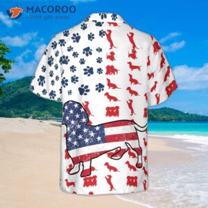 Dachshund American Flag Hawaiian-style Shirt