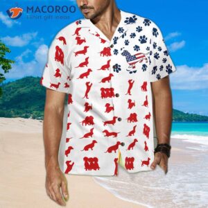 dachshund american flag hawaiian style shirt 3