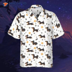 dachshund seamless pattern adorable pet hawaiian shirt 2